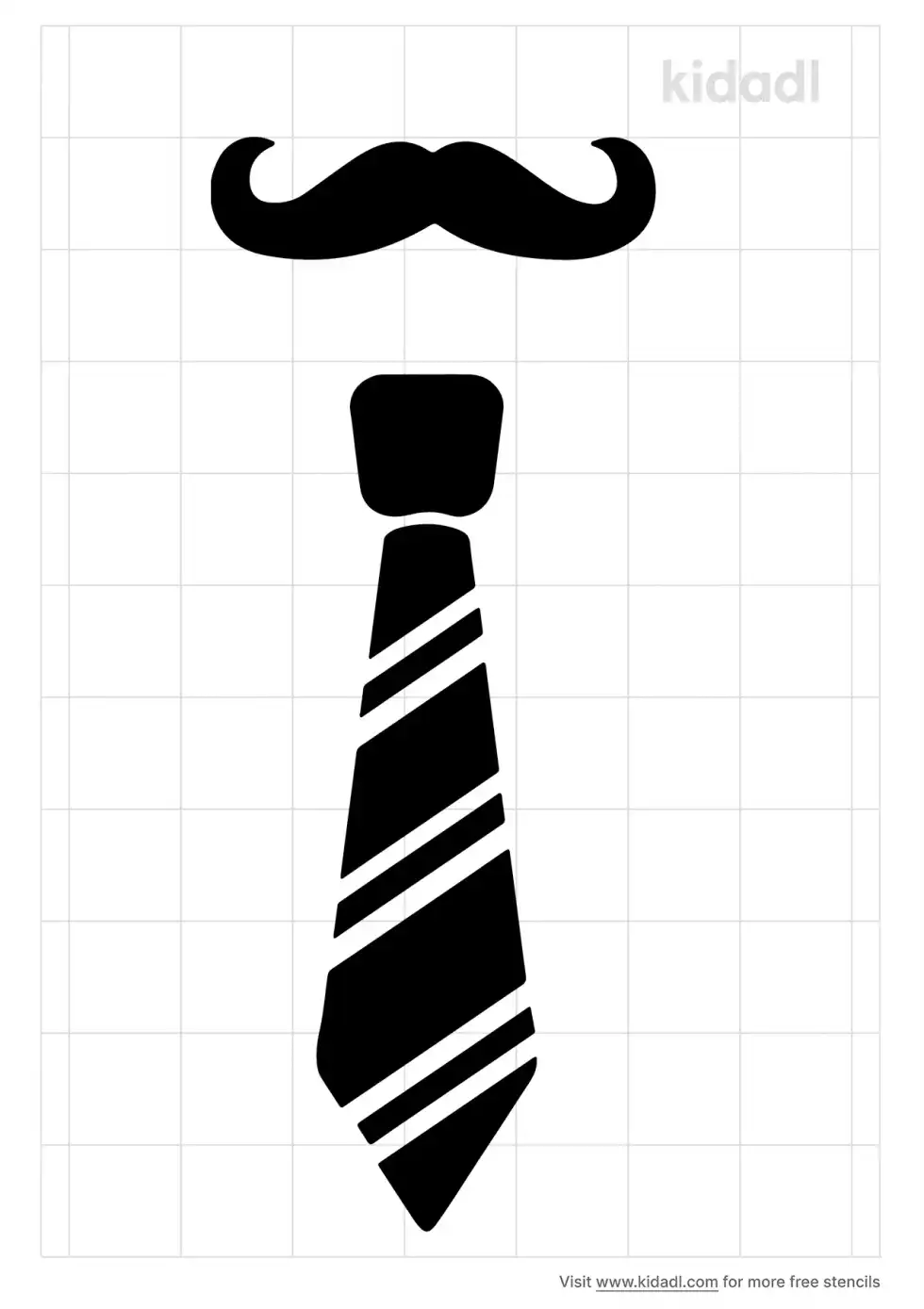 Tie And Mustache Stencil