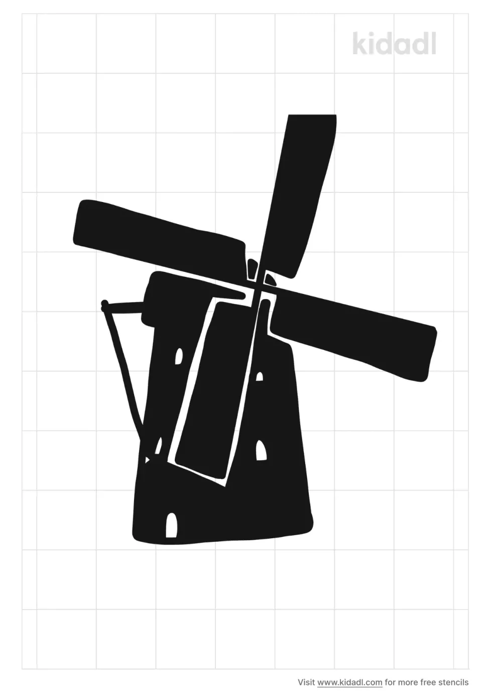 Dutch Windmill Stencil
