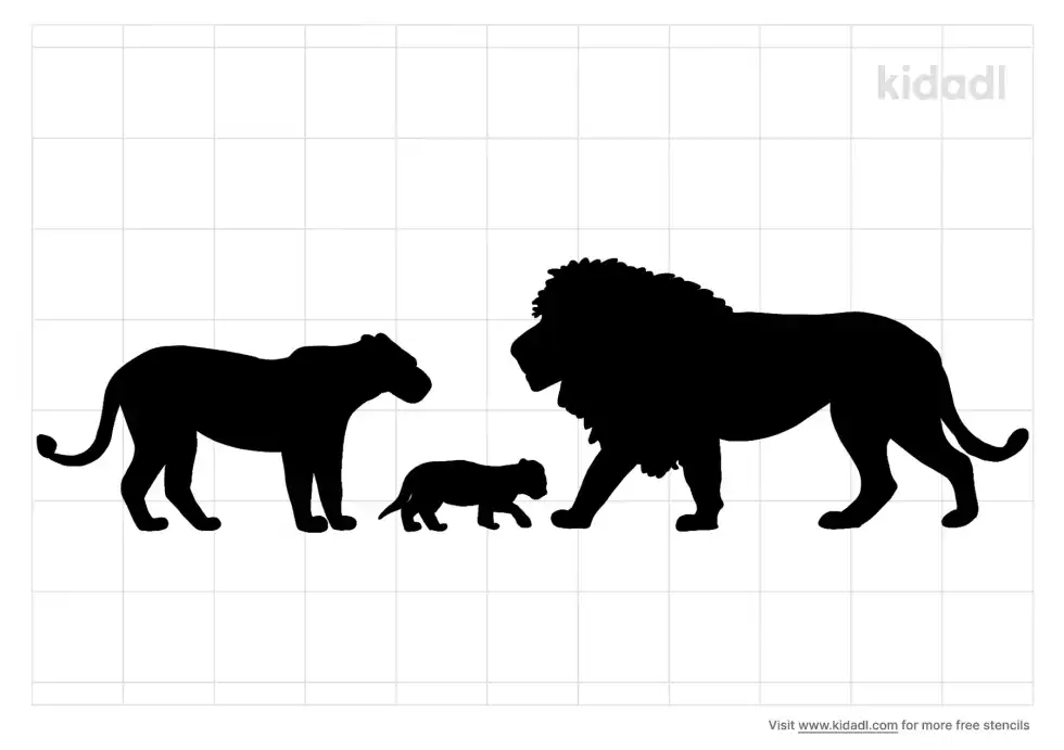 Lion Family Stencil