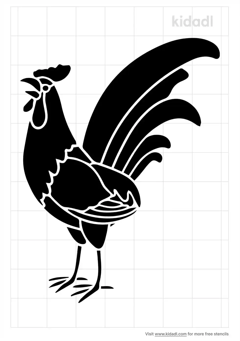 Traditional Rooster Stencil