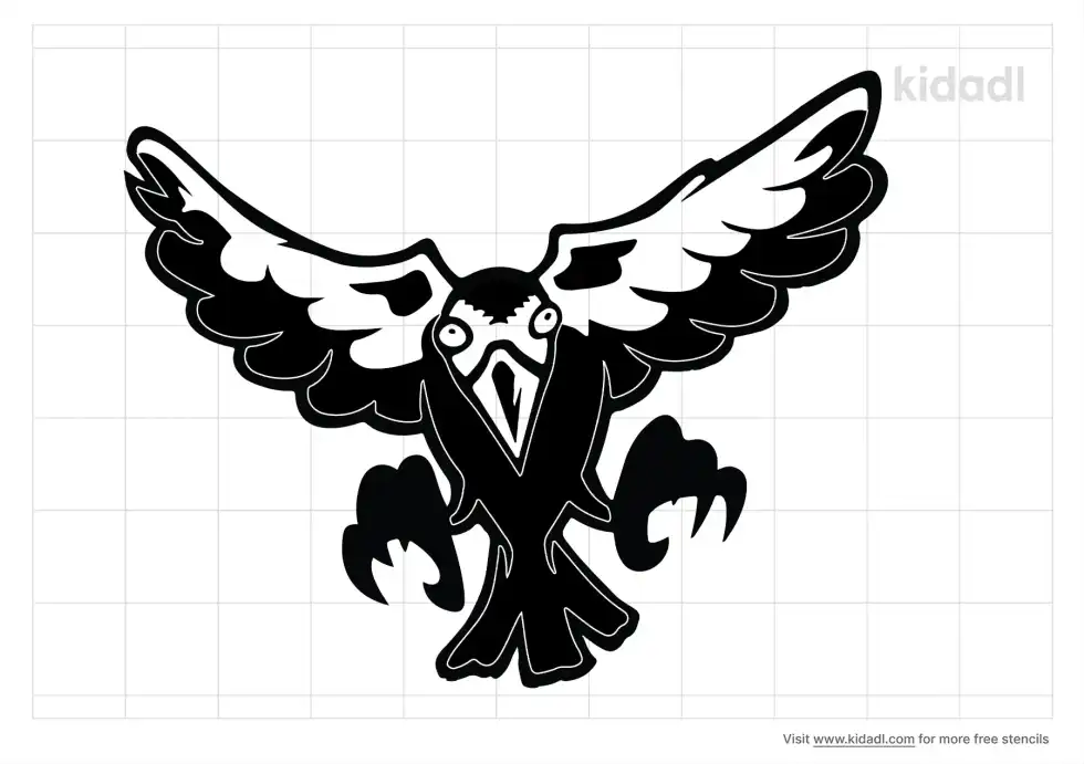 Scary Bird Stencil