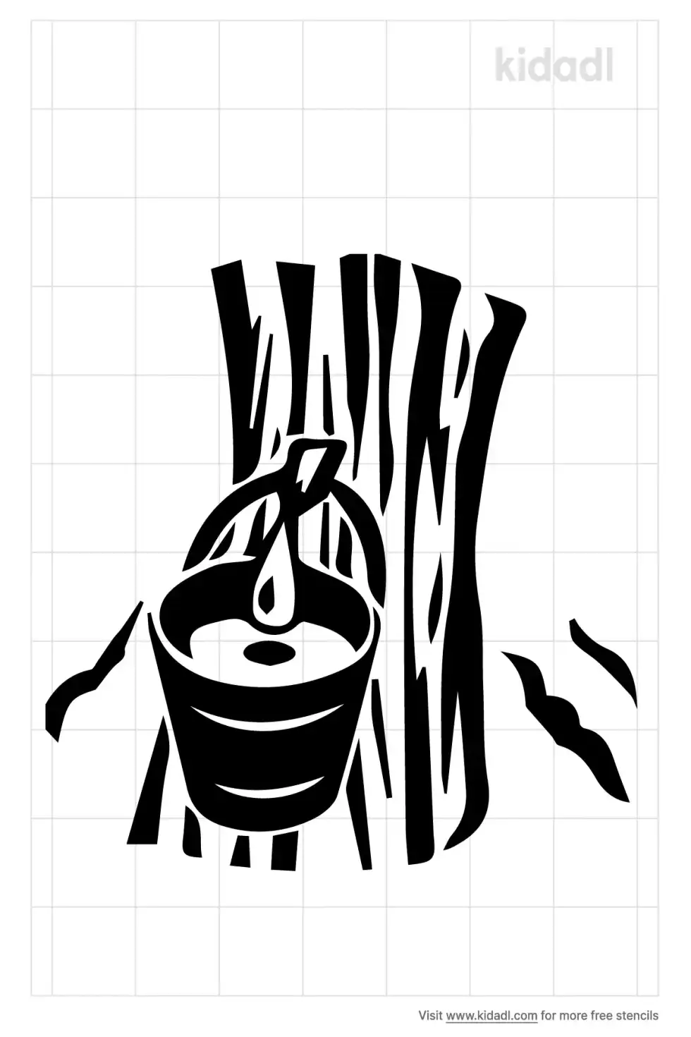 Maple Tree With Bucket Stencil