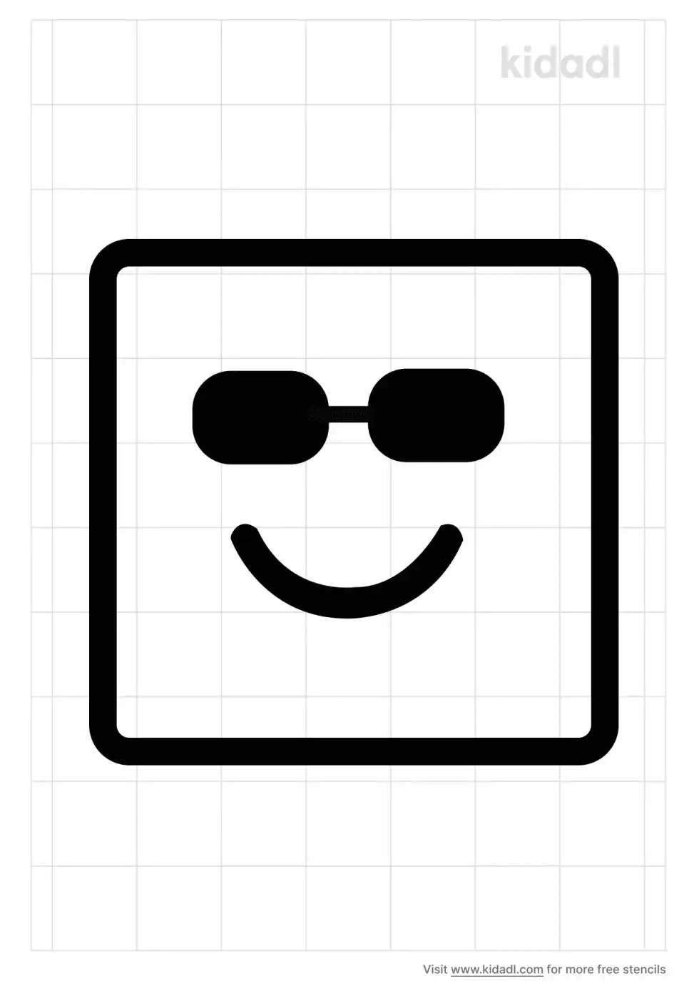 Face With Square Mouth Stencil