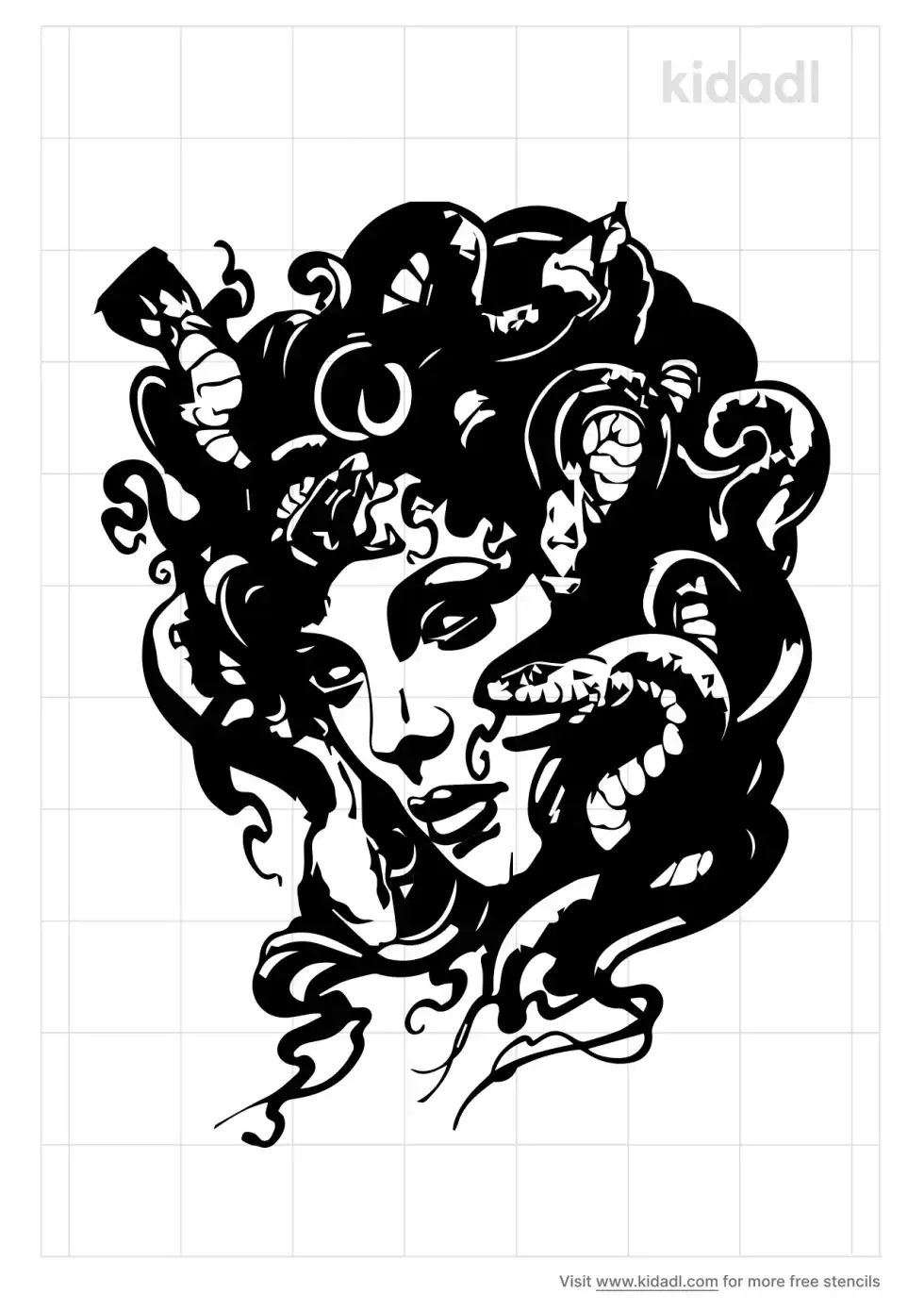 Realistic Medusa Tattoo Stencil