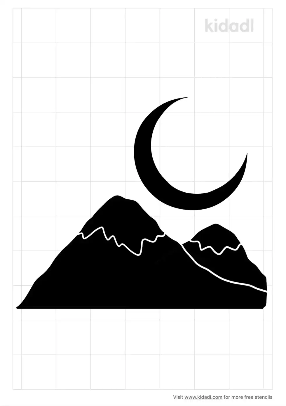 Mountain Moon Stencil