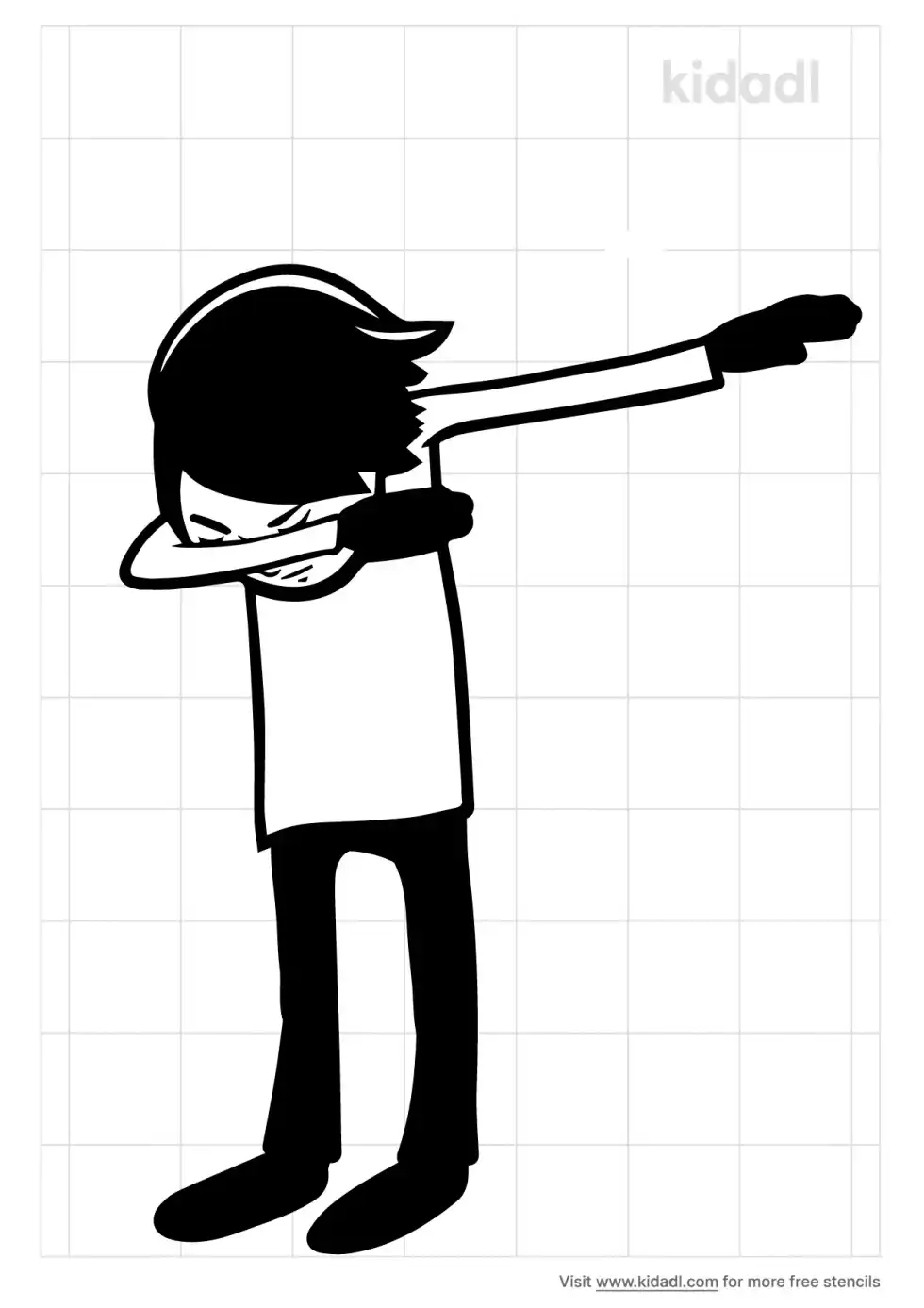 Kid Dabbing Stencil