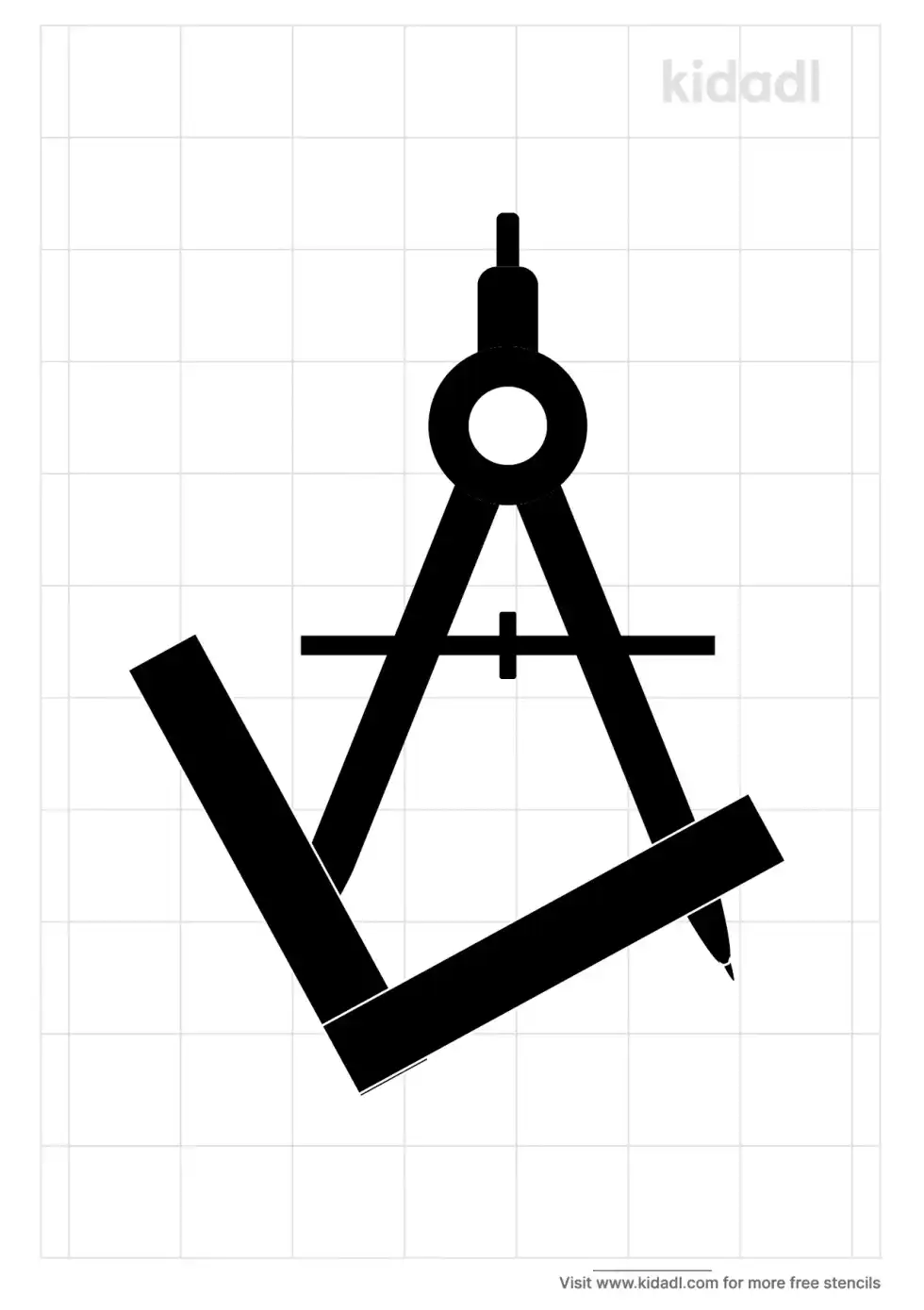 Square And Compass Stencil