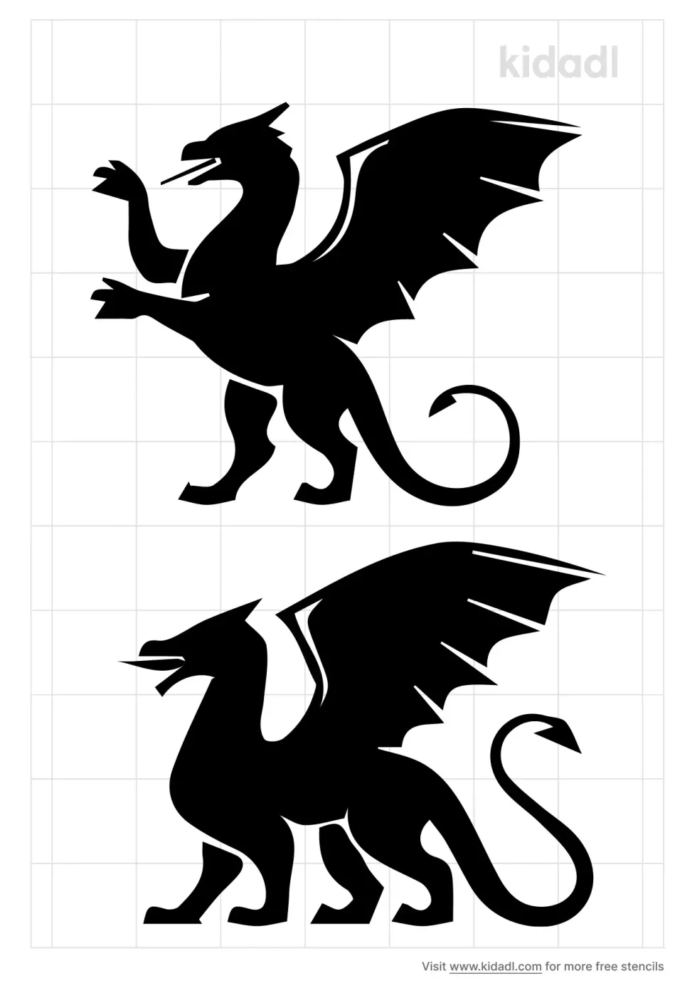 Medevil Dragon Designs Stencil