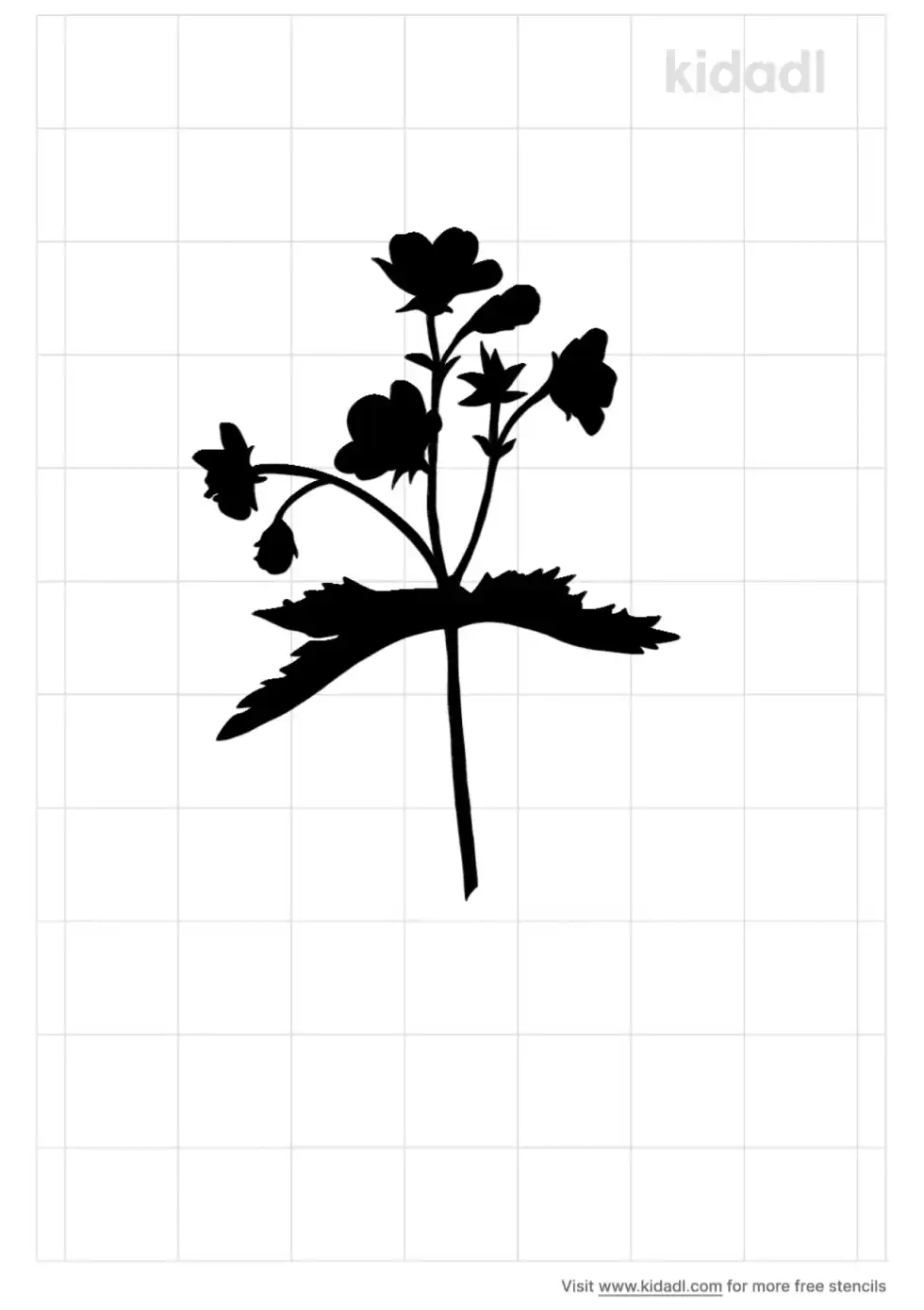 Wild Geranium Stencil