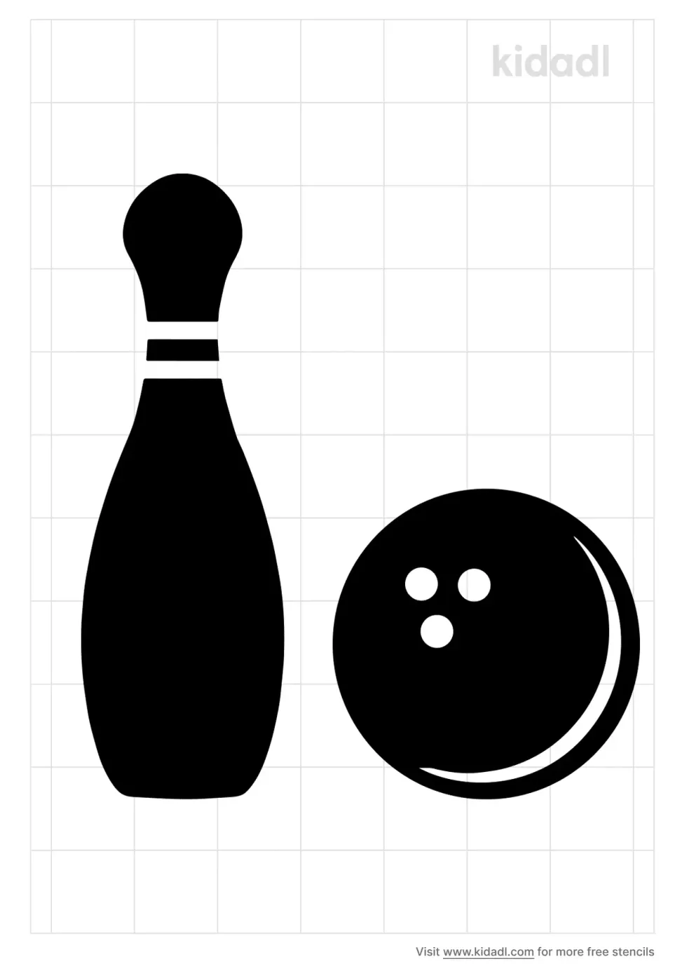 Last Bowling Pin Standing Stencil