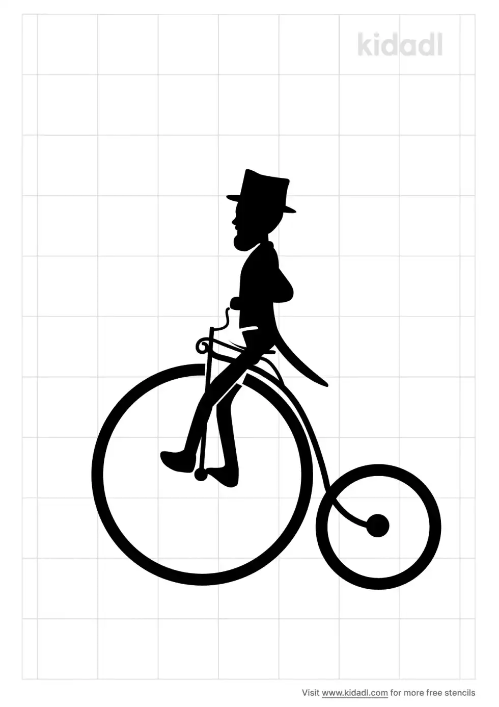 Penny Farthing Rider Stencil