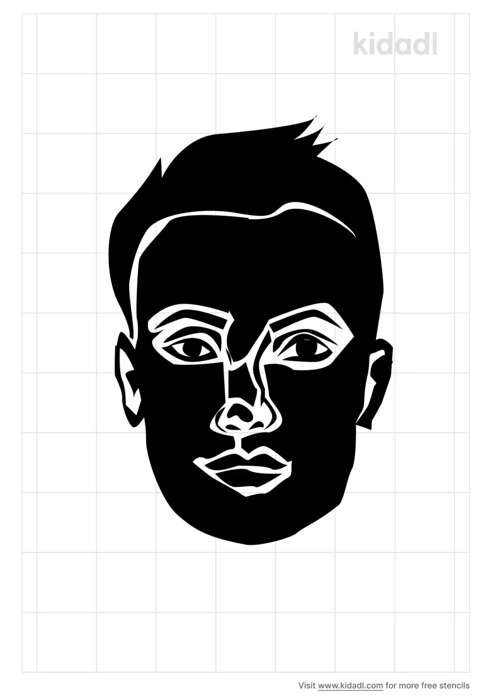 Oval Face Men Stencil
