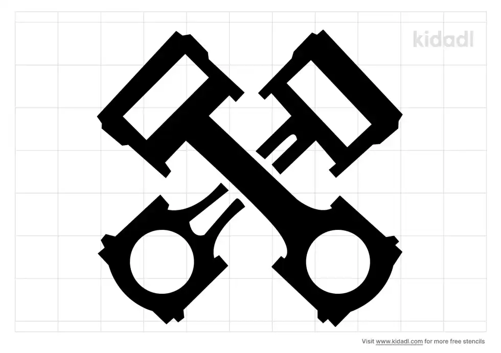 Piston Cross Decal Stencil