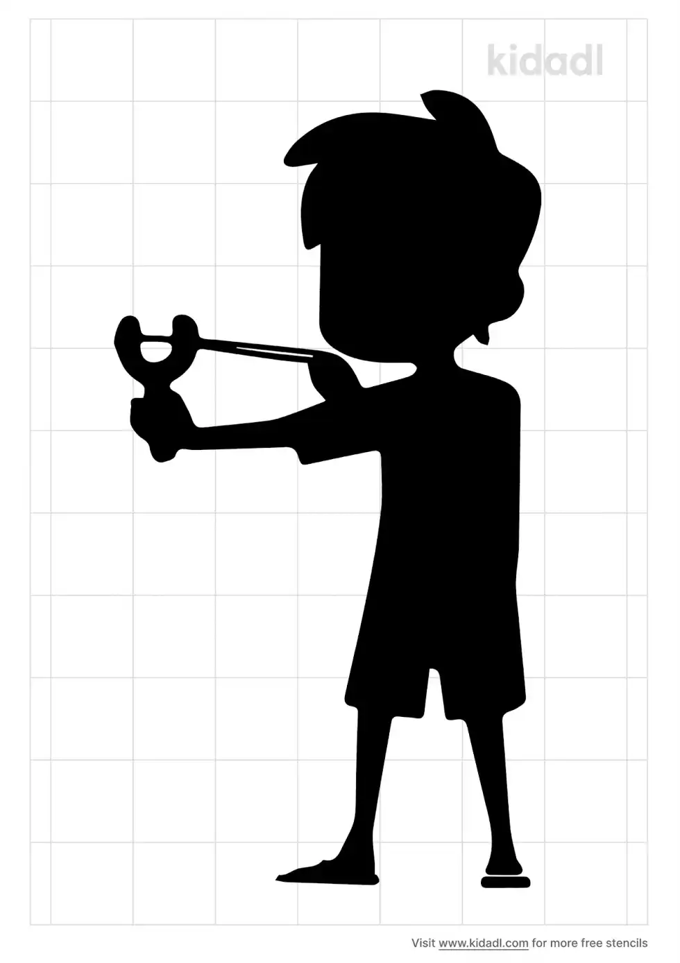 Slingshot Boy Stencil