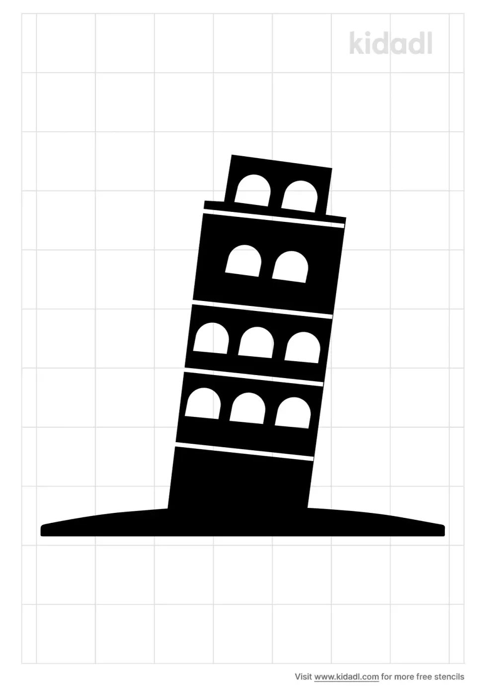 Leaning Tower Of Pisa Stencil