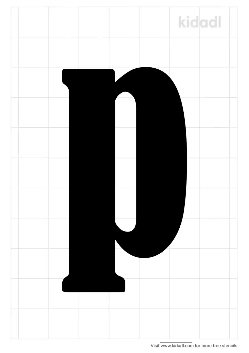 Lowercase P Stencil