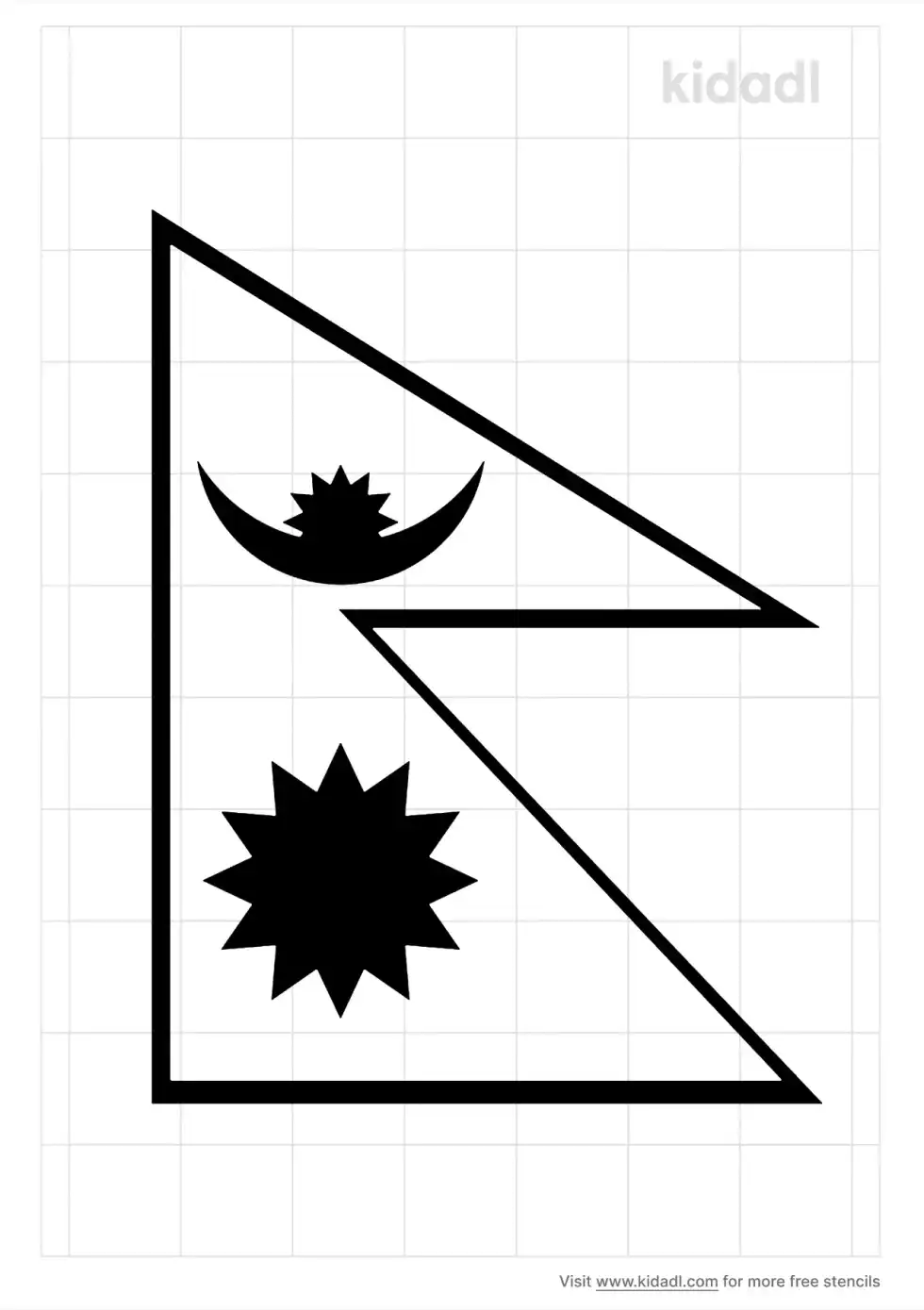 Nepal Flag Stencil