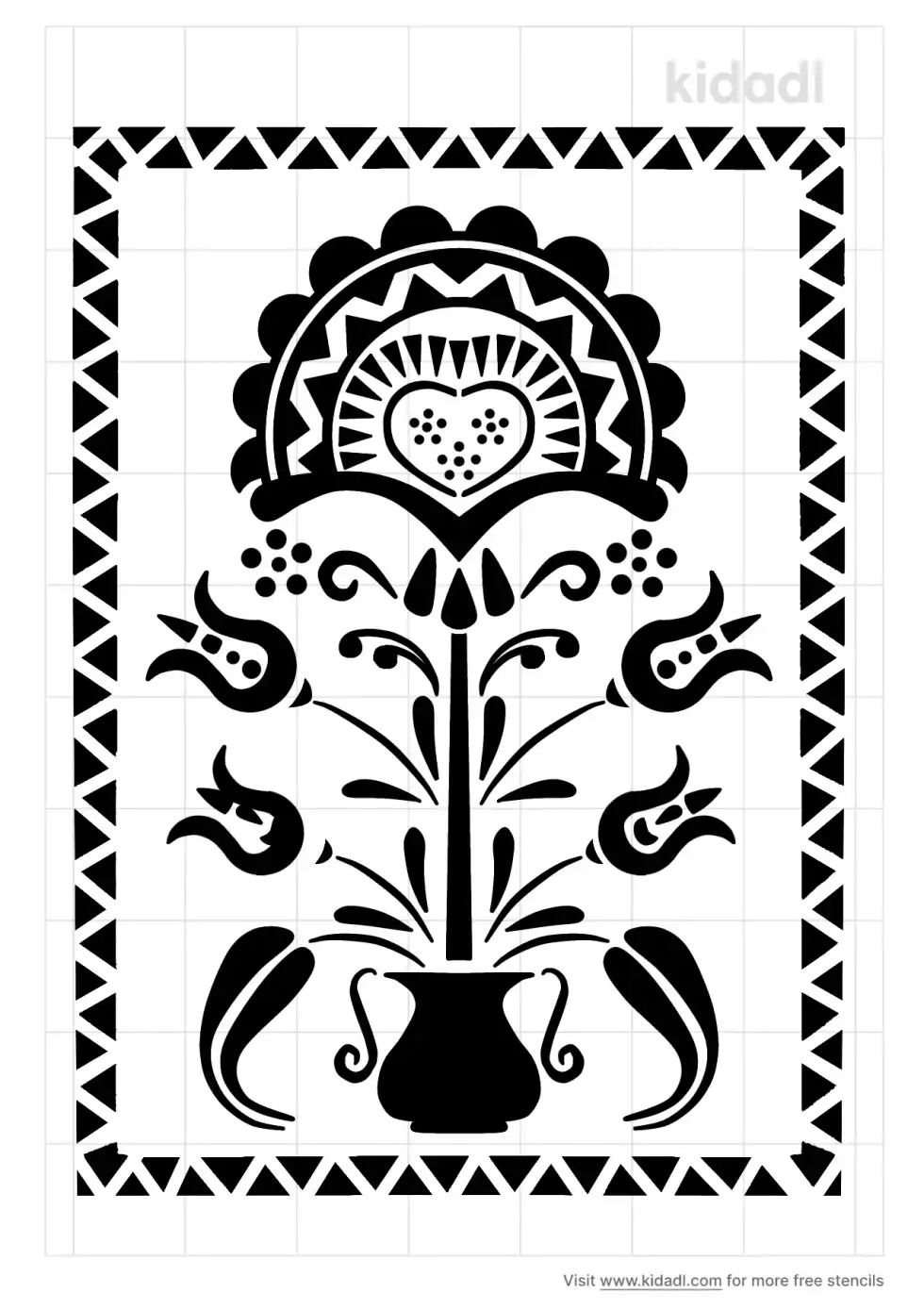 Traditional European Folk Art Stencil