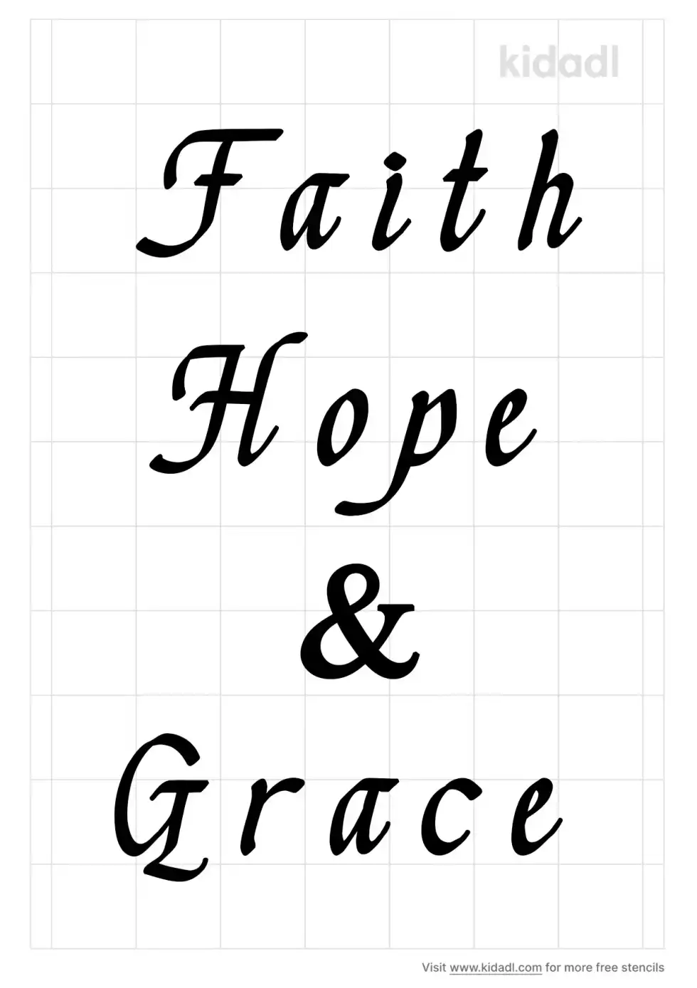 Faith Hope And Grace Stencil