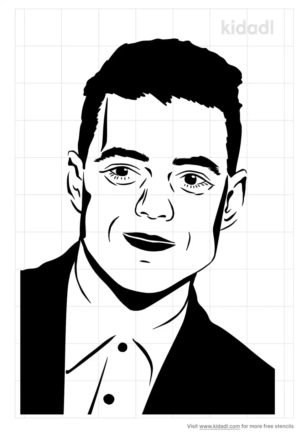 Rami Malek Stencil
