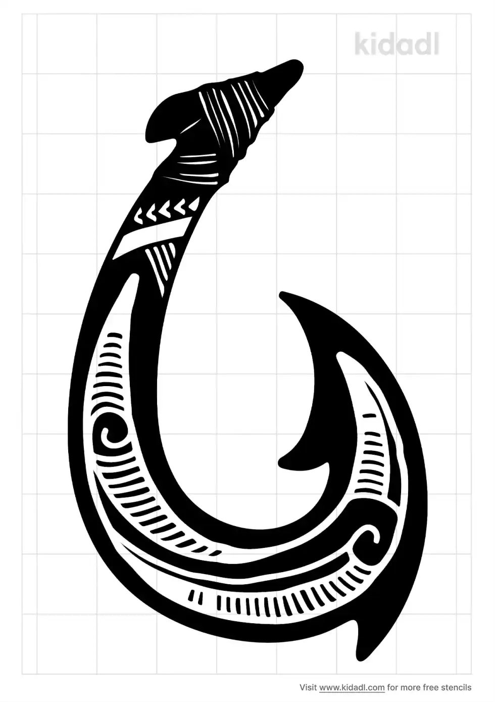 Tribal Hook Stencil