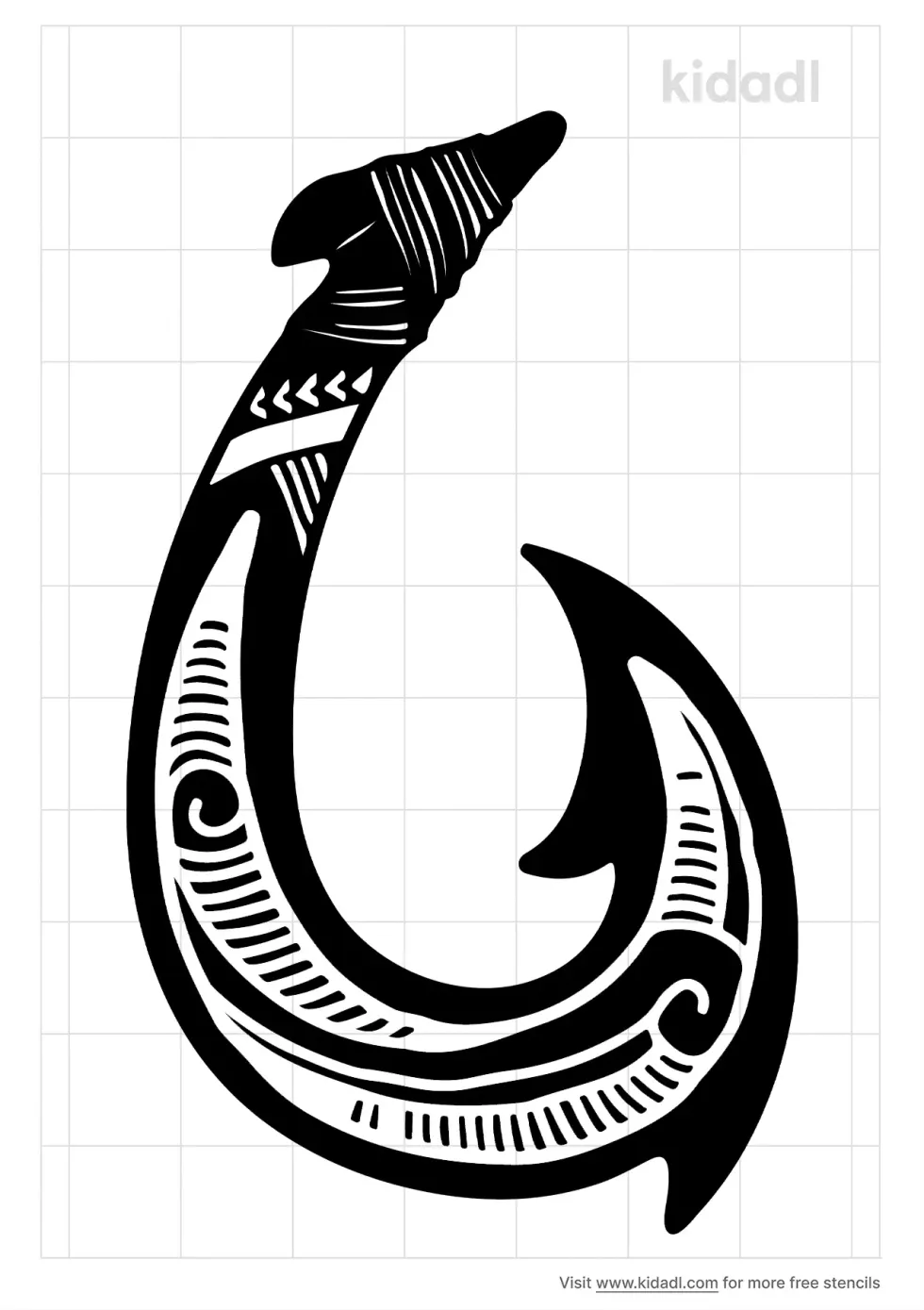 Tribal Hook Stencil