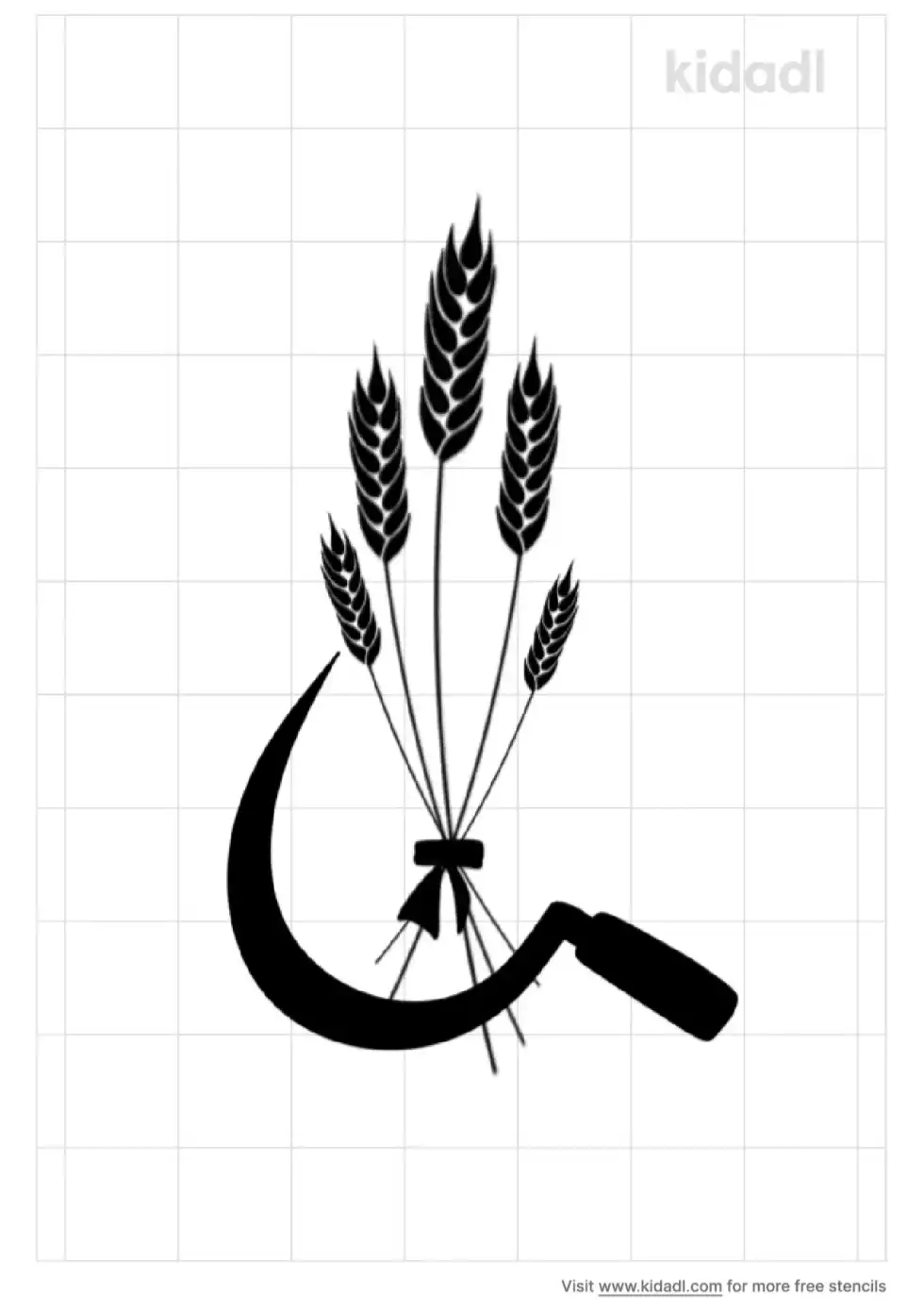 Wheat Sickle Stencil