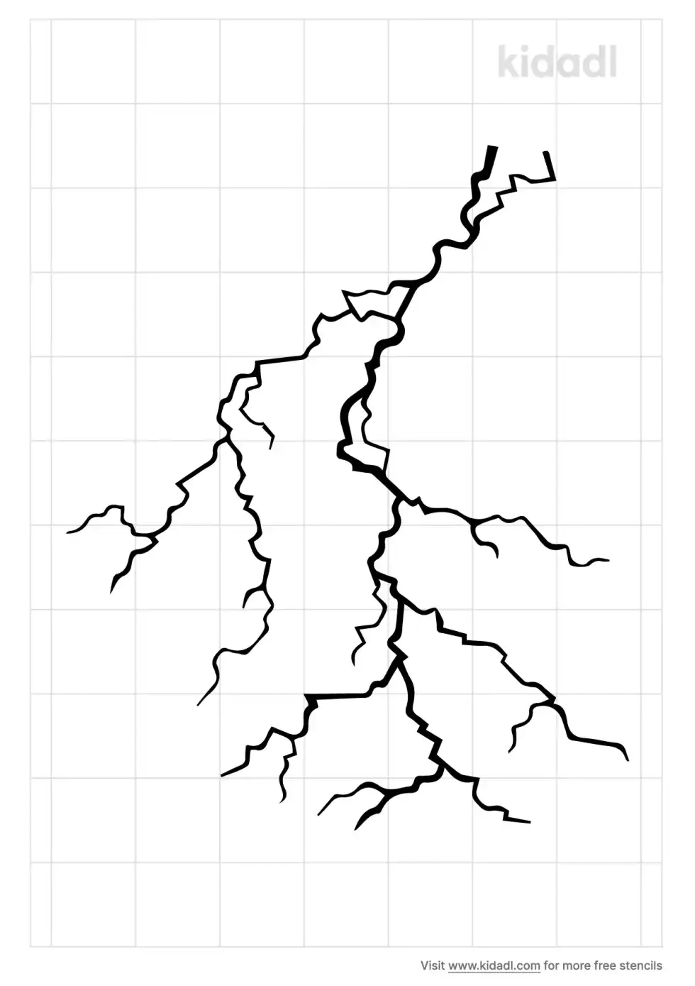Realistic Lightning Bolt Stencil