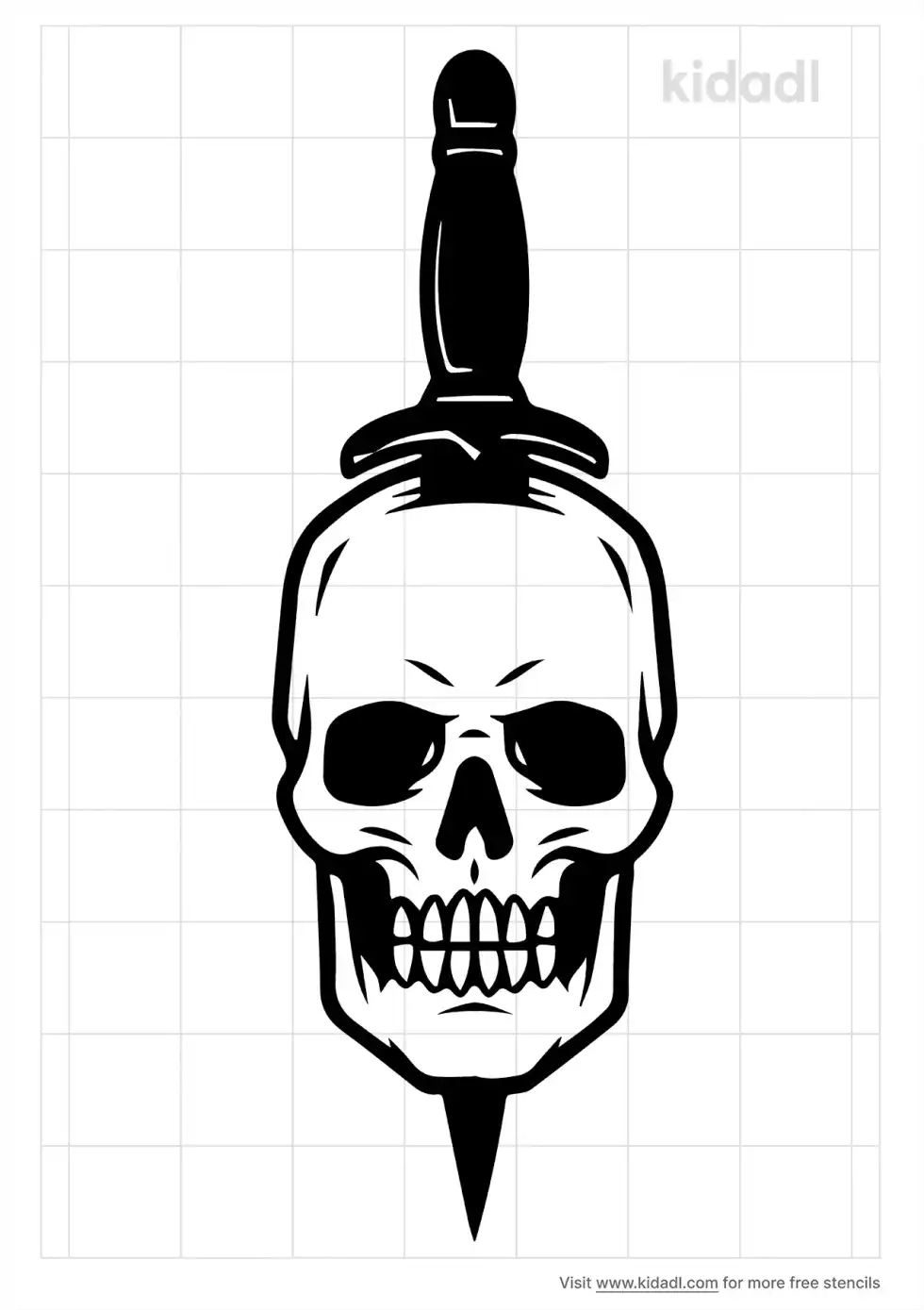 Skull Dagger Stencil