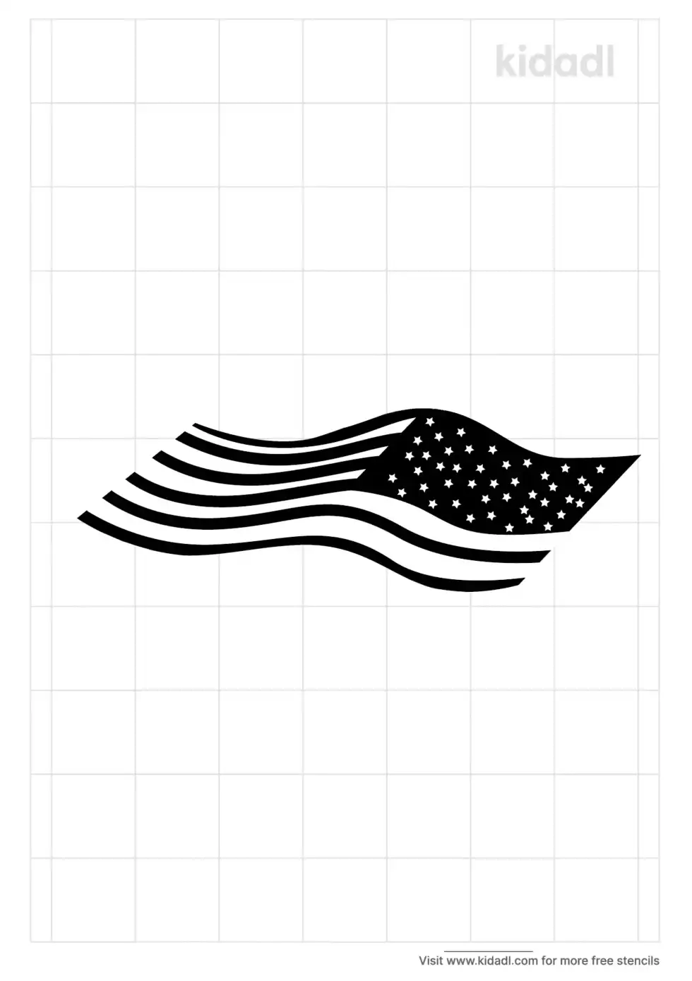 Twisted American Flag Stencil
