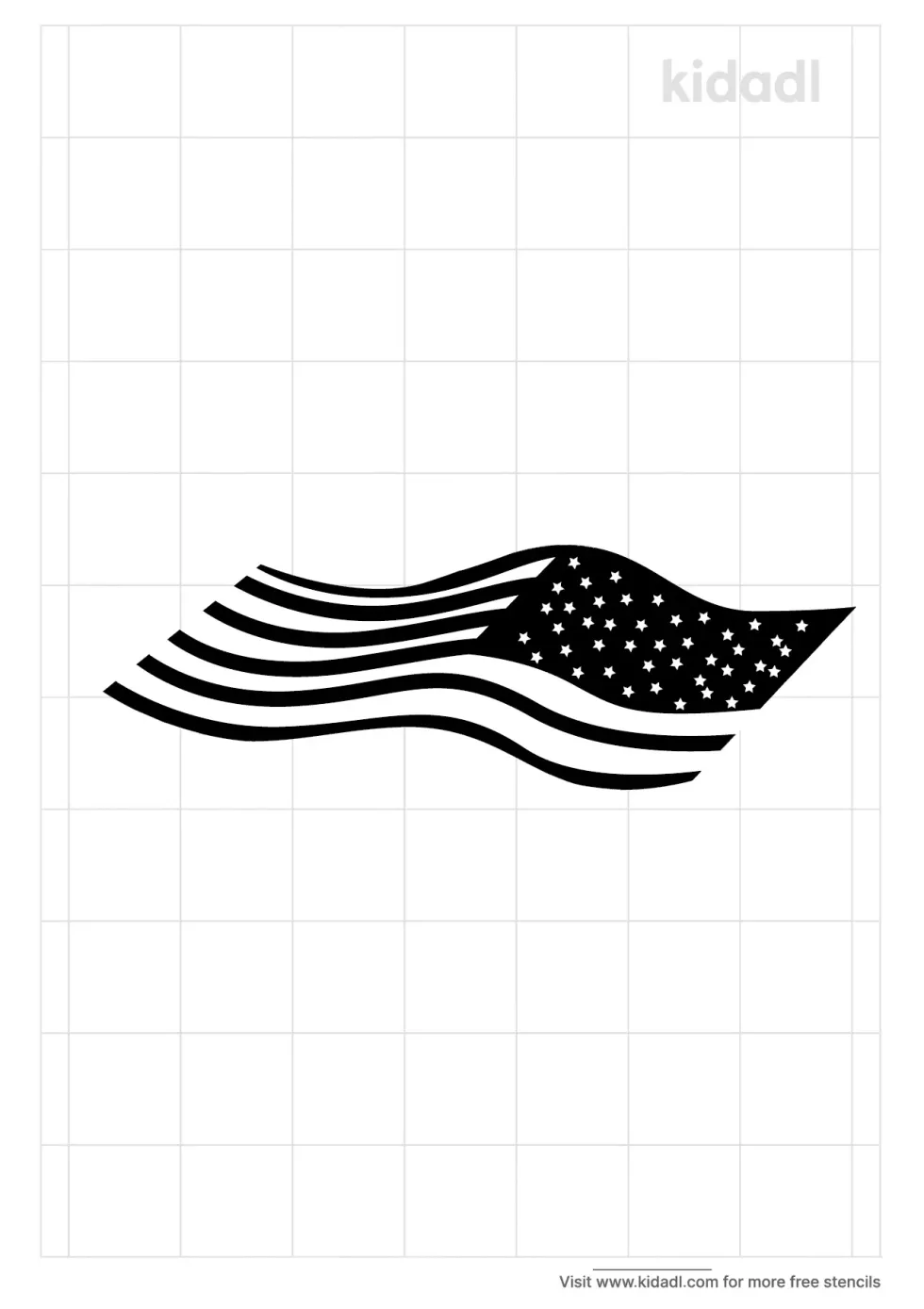 Twisted American Flag Stencil