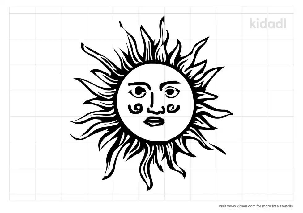 Vintage Sun Stencil