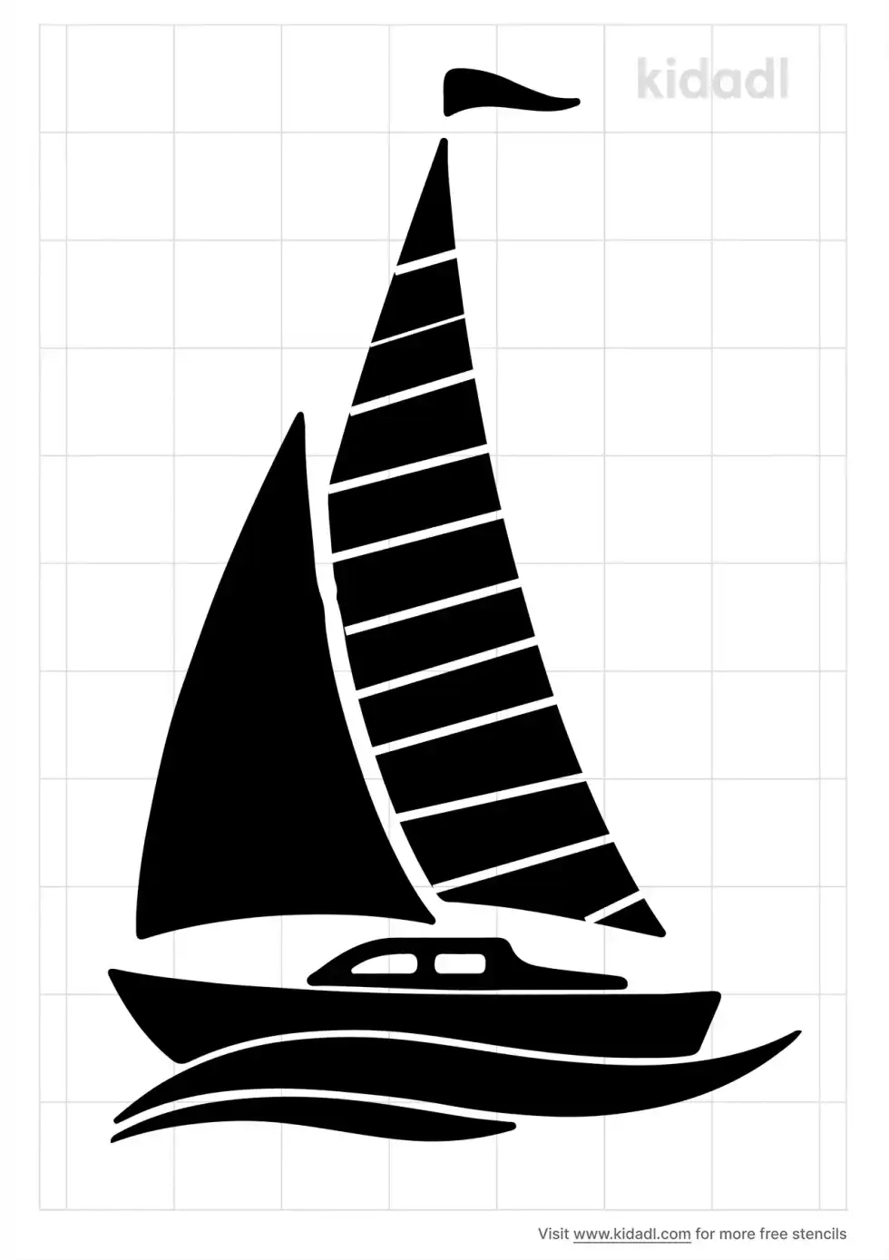 Sailboat On Water Stencil