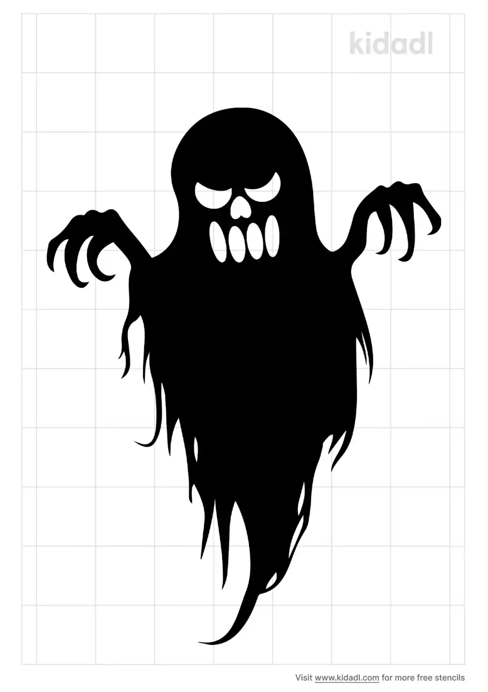 Scary Ghost Stencil