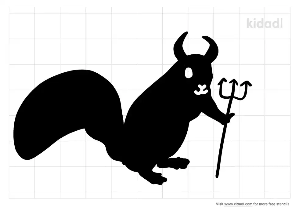 Evil Squirrel Stencil