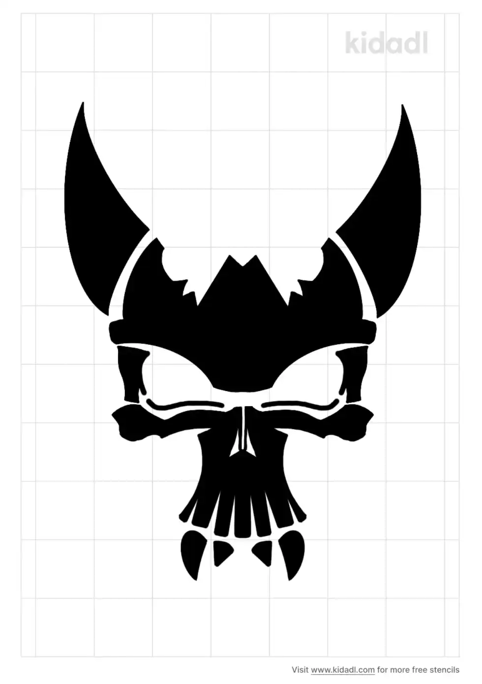 Evil Skull Stencil
