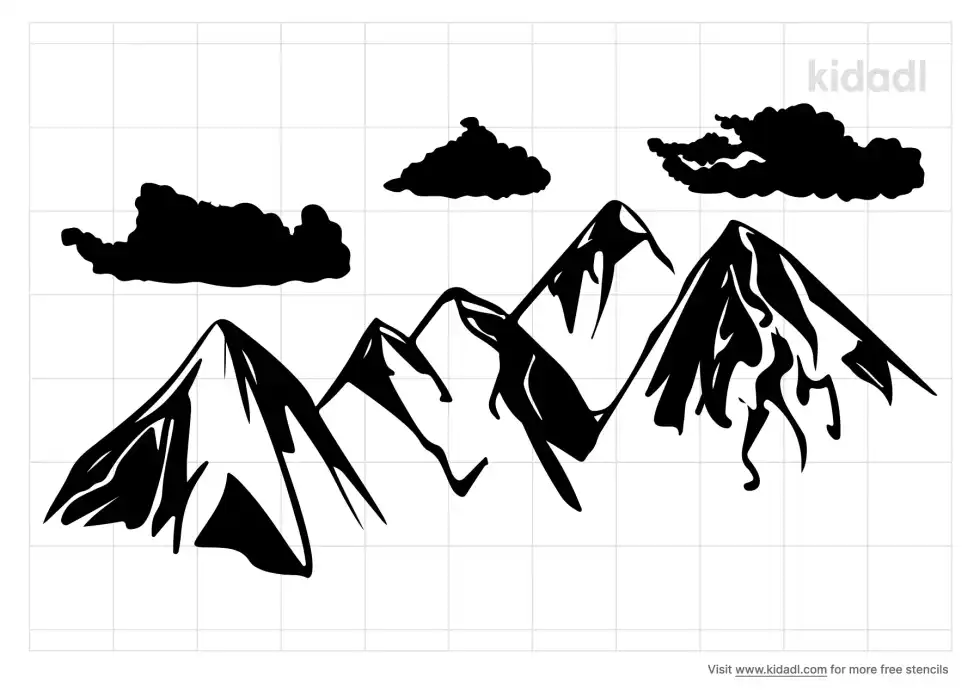 Mountain Clouds Stencil