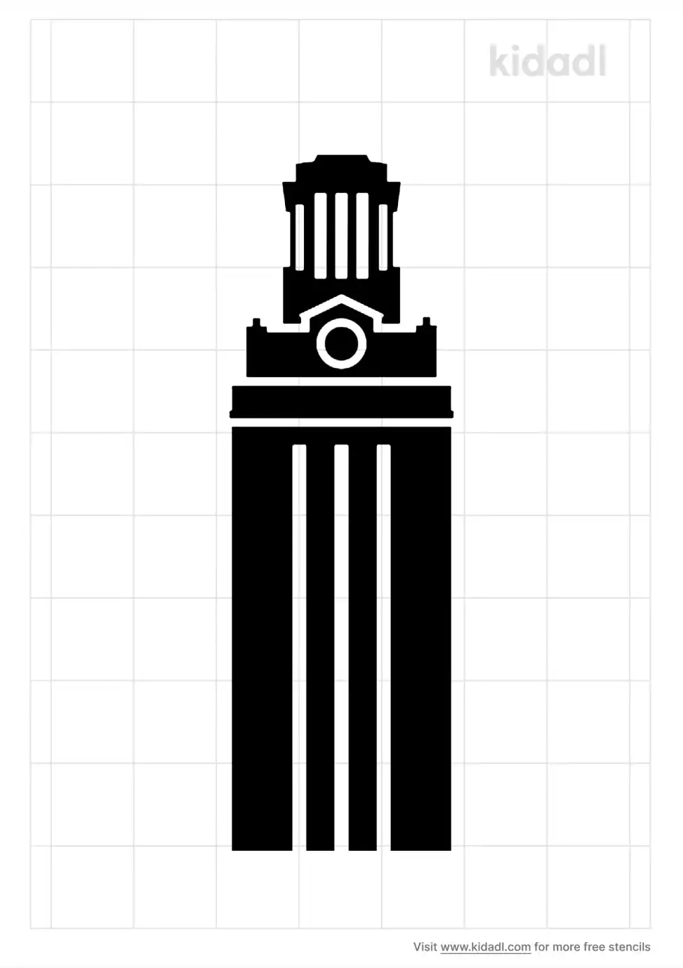 UT Tower Stencil