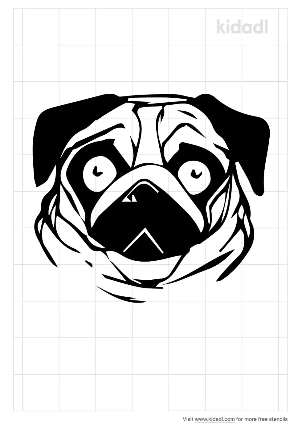 Pug Face Stencil