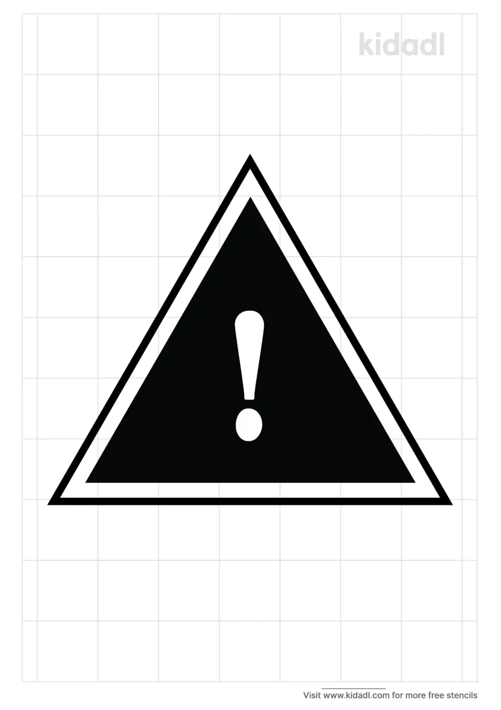 Yellow Triangle Warning Stencil
