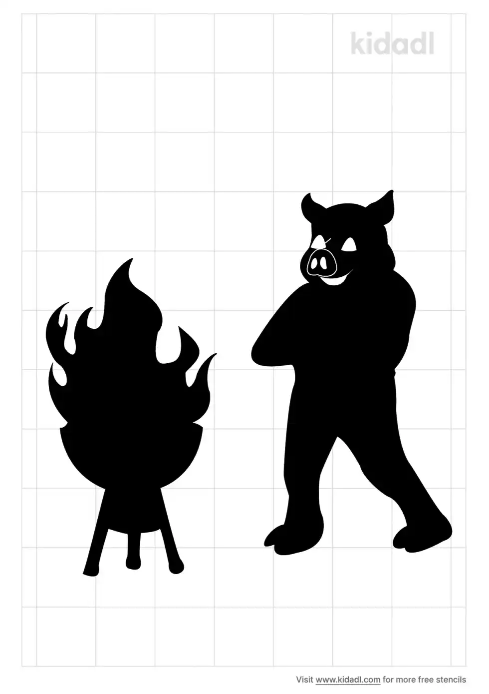 BBQ Pig Stencil