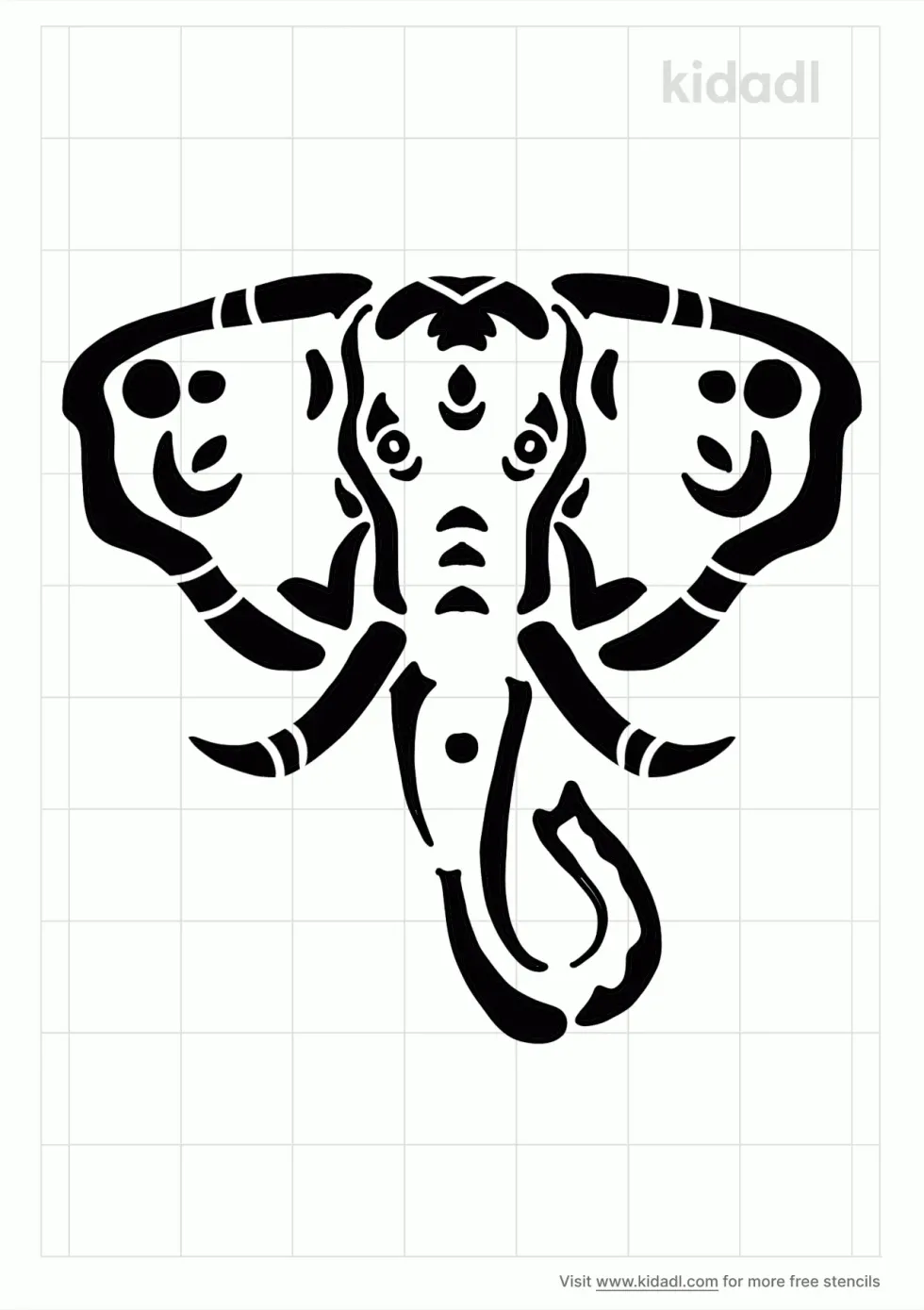 Tribal Elephant Head Stencil