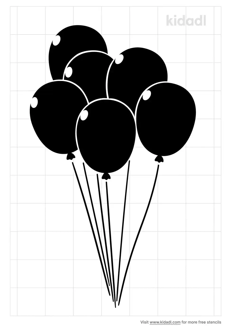 Cluster Of Balloons Stencil