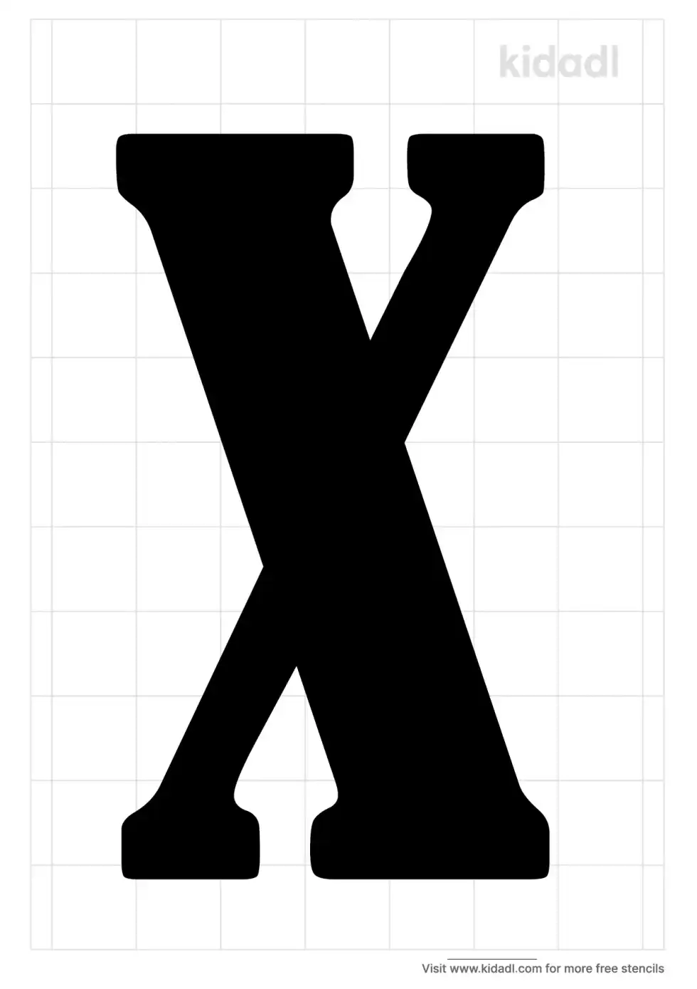 Lowercase X Stencil