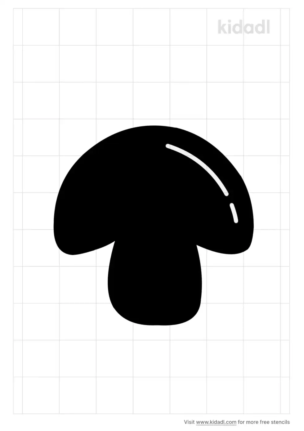 Button Mushroom Stencil