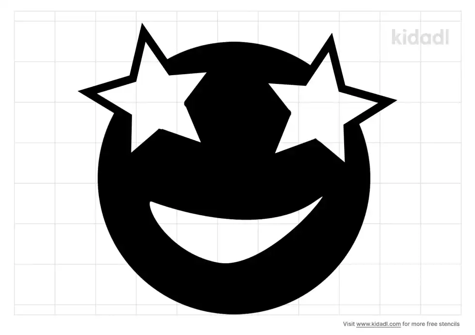 Star Eye Emoji Stencil