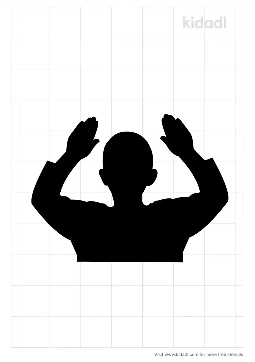 Child With Hands Up Stencil