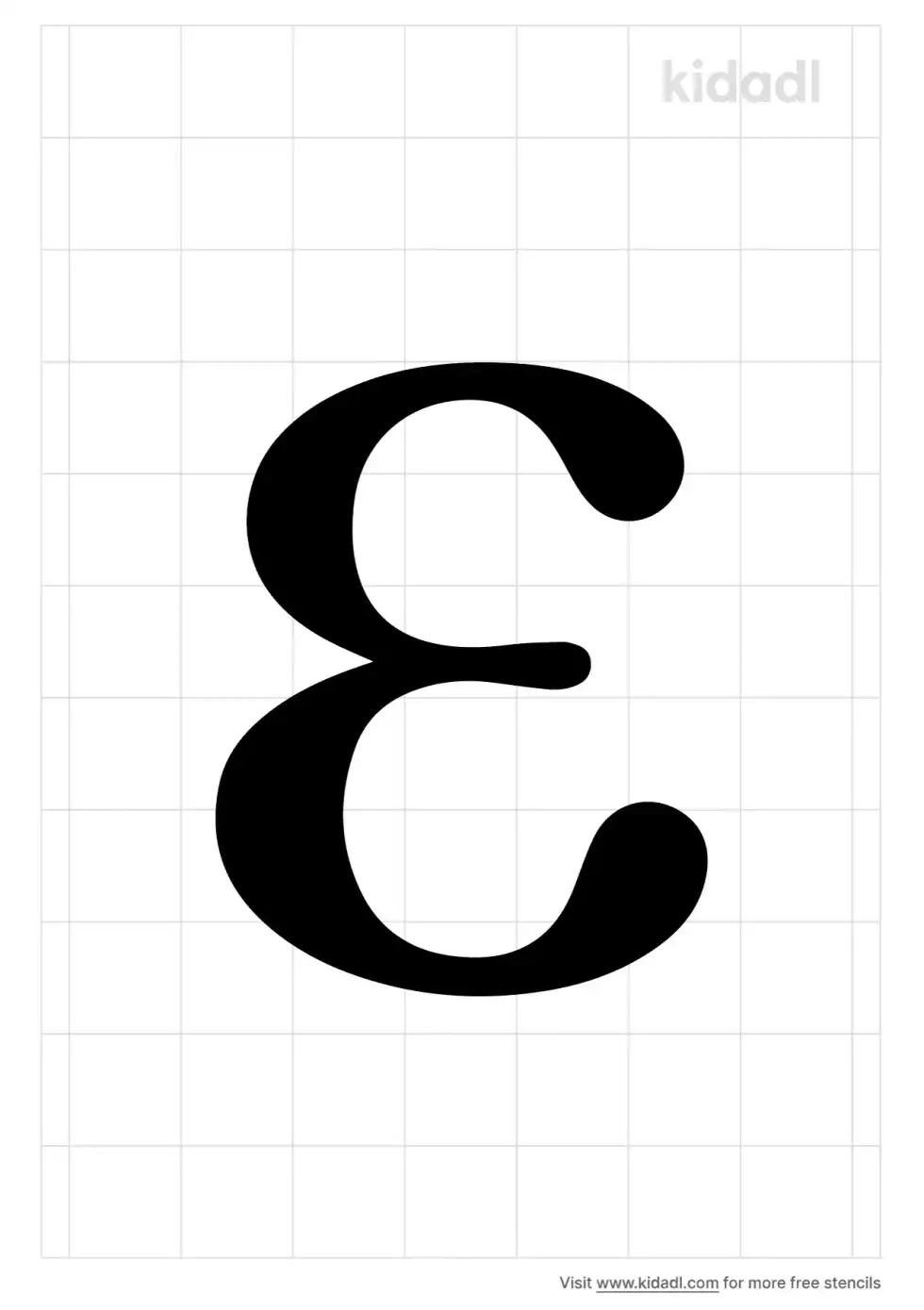 Greek Letter E Stencil