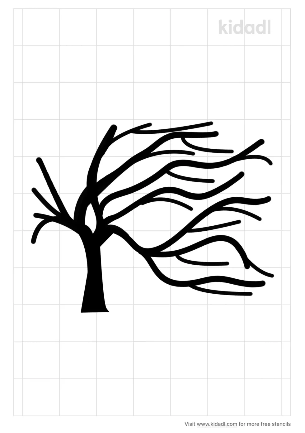 Windswept Tree Stencil