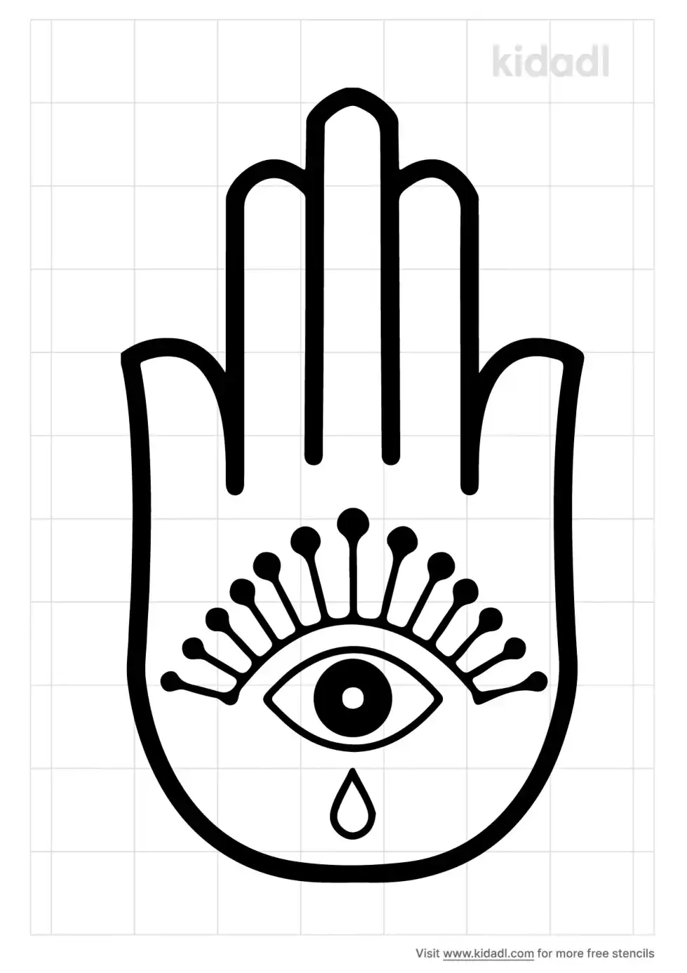 Evil Eye Hamsa Stencil